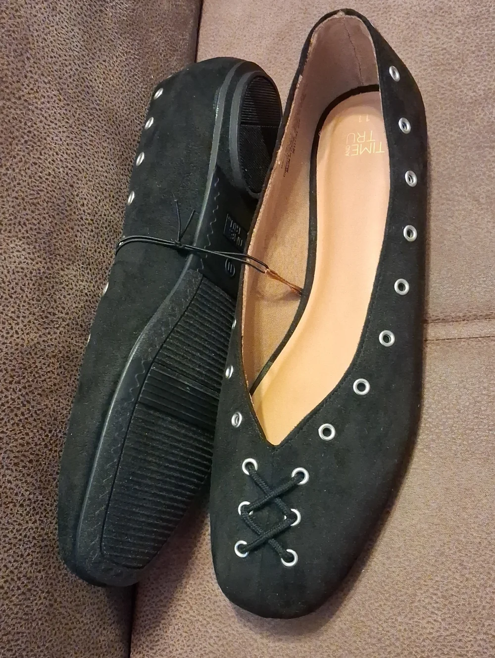Time And Tru Women's Corset Flats Black Size 11